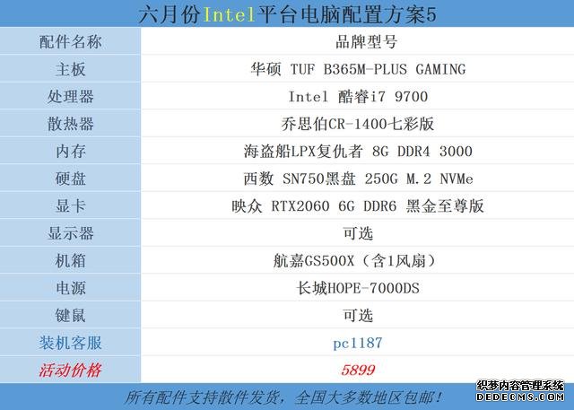 2020年6月十代酷睿來襲，英特爾平臺電腦配置分享，價(jià)格非常給力